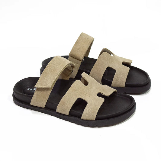 SANDALIAS HOMBRE INVICTUS CUERO GAMUZA TAUPE