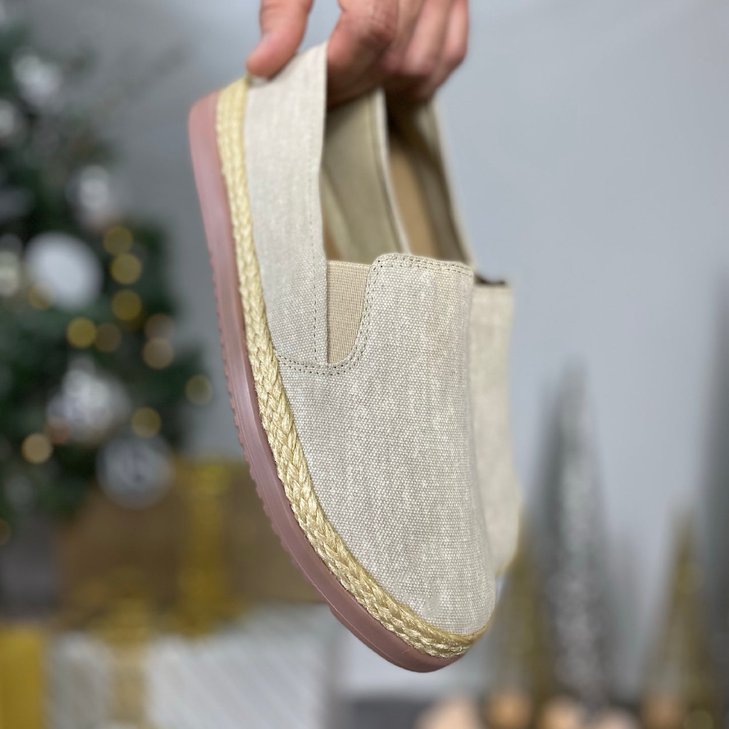 Últimas tallas-TENIS HOMBRE ESPADRILA BEIGE x CREPE