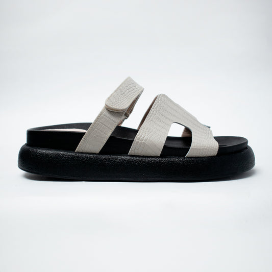 Últimas tallas - LIANA GRIS GRABADO 100% CUERO