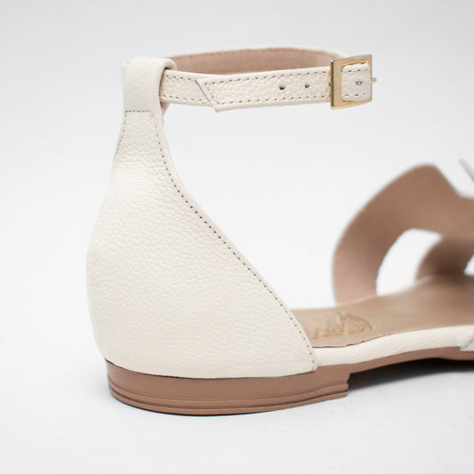 Últimas tallas - SANDALIA MÓNACO HUESO 100% CUERO