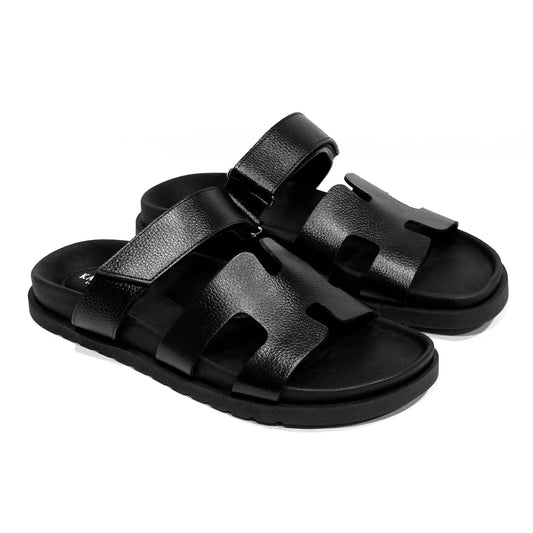 SANDALIAS HOMBRE INVICTUS CUERO NEGRO