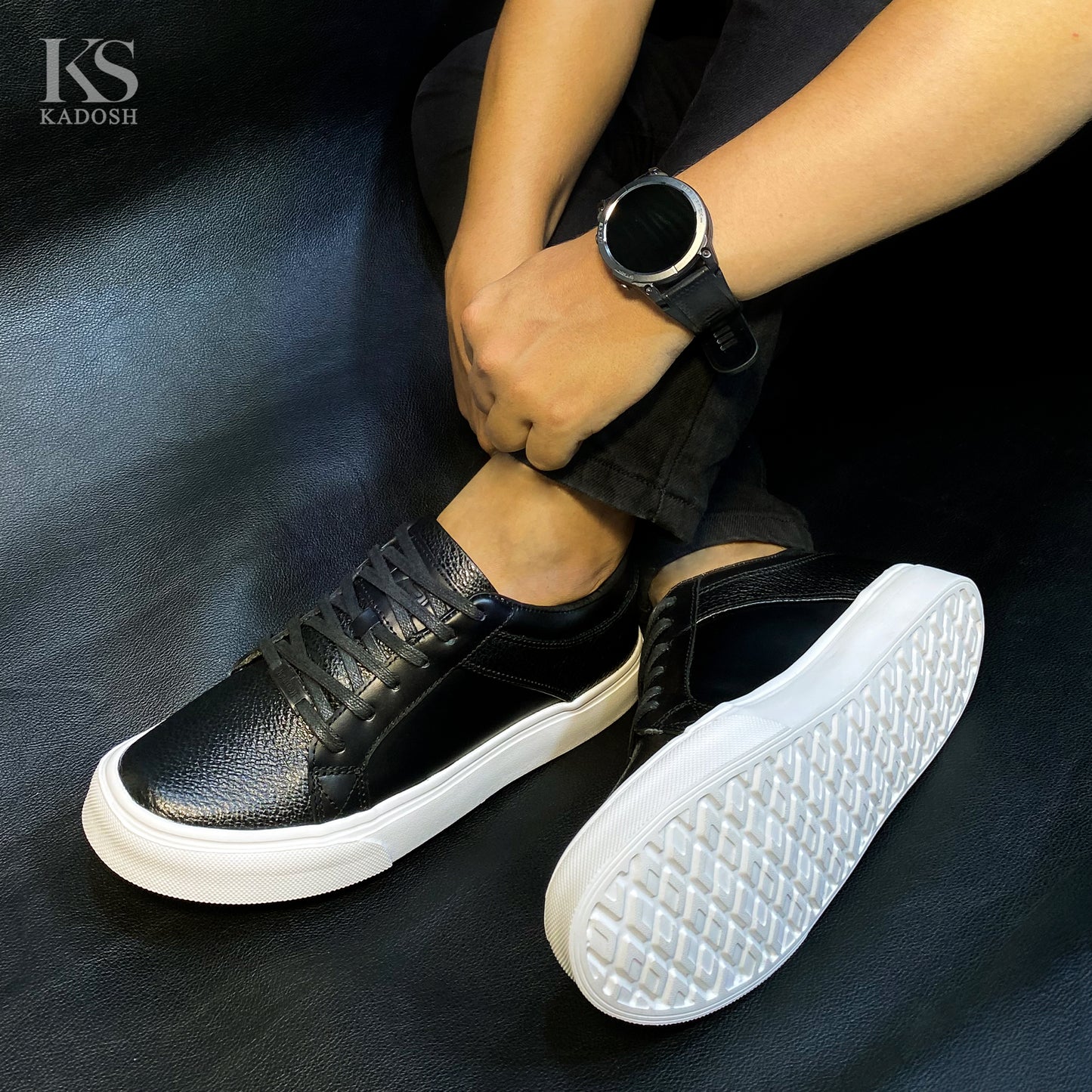 TENIS HOMBRE CUERO TORONTO NEGRO