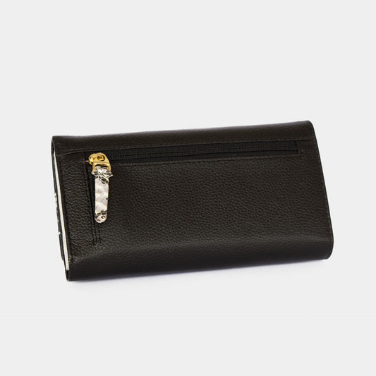 BILLETERA DAMA GRANDE CUERO NEGRO 210