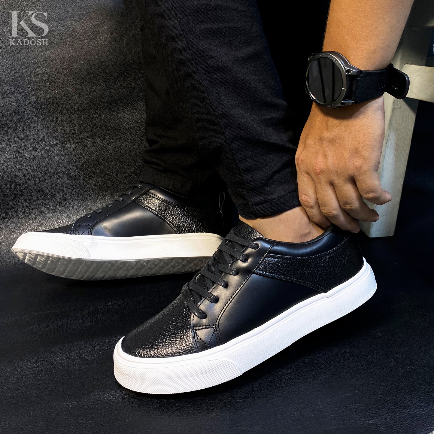 TENIS HOMBRE CUERO TORONTO NEGRO
