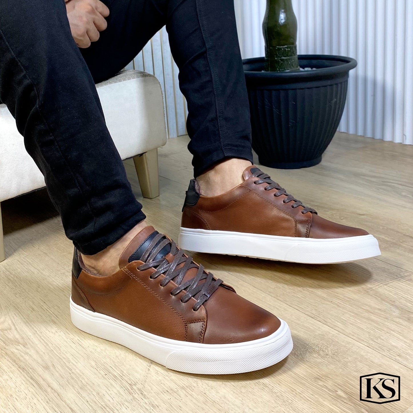 Últimas tallas - TENIS HOMBRE CUERO ASPEN CAFÉ