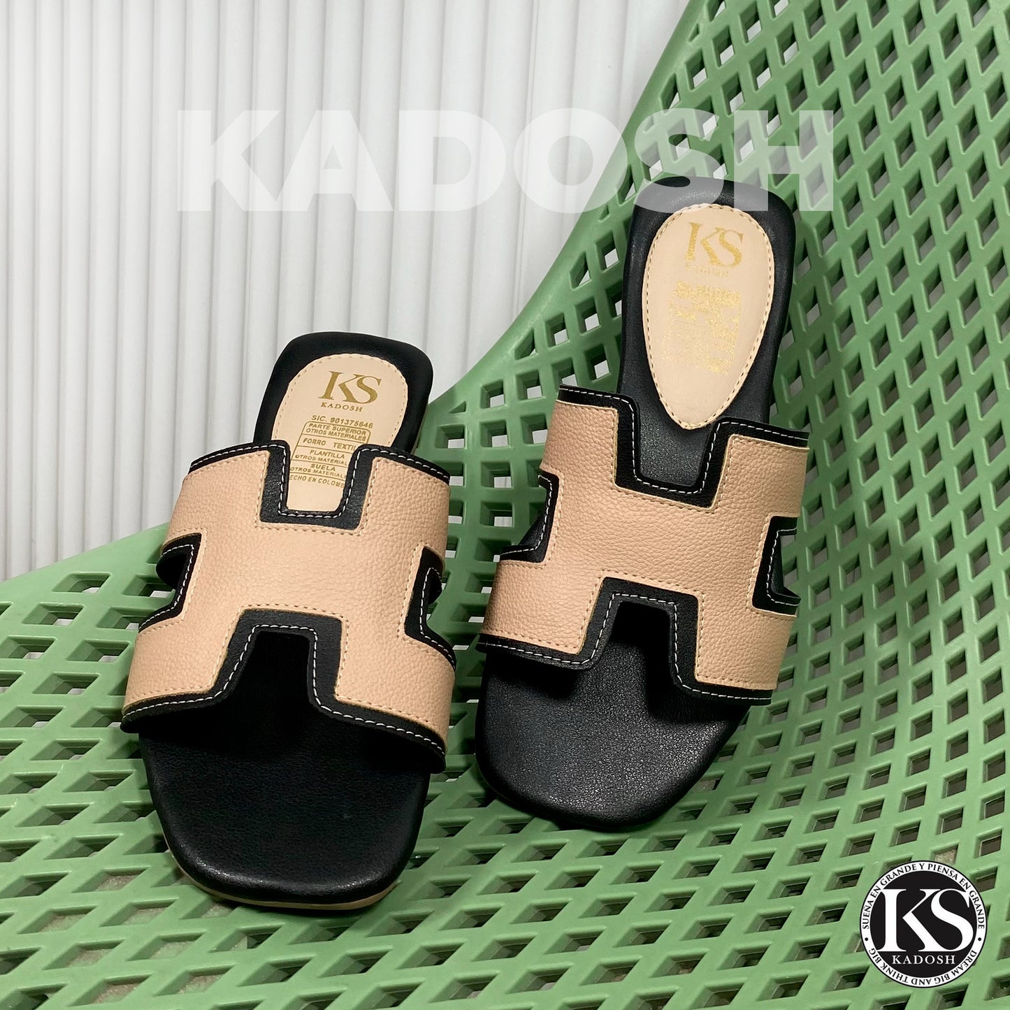 Últimas tallas - SANDALIA MUJER DOMINIC BEIGE x Negro