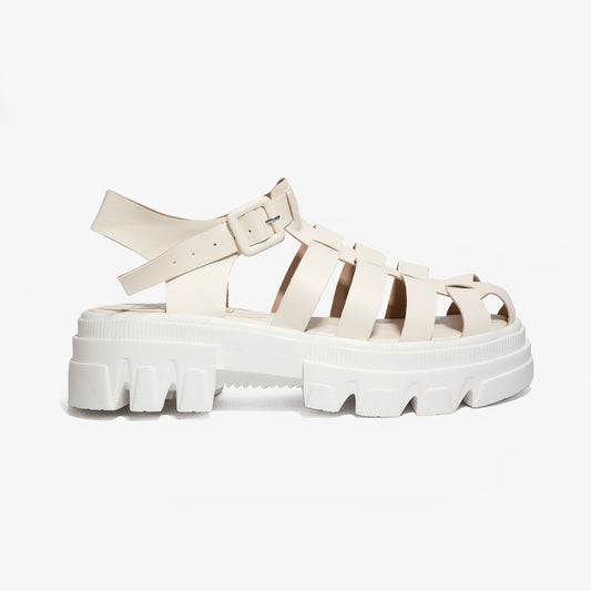 PLATAFORMA MUJER MACARENA CREMA