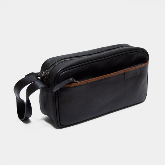 ORGANIZADOR DE VIAJE CUERO NEGRO
