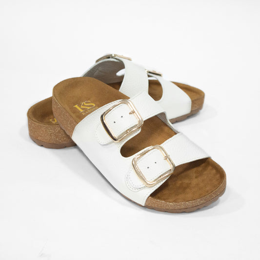 Últimas tallas - ARLENE CREMA 100% CUERO