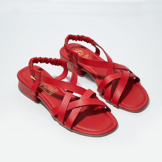 Últimas tallas - SANDALIA MAGNOLIA 100% CUERO ROJA