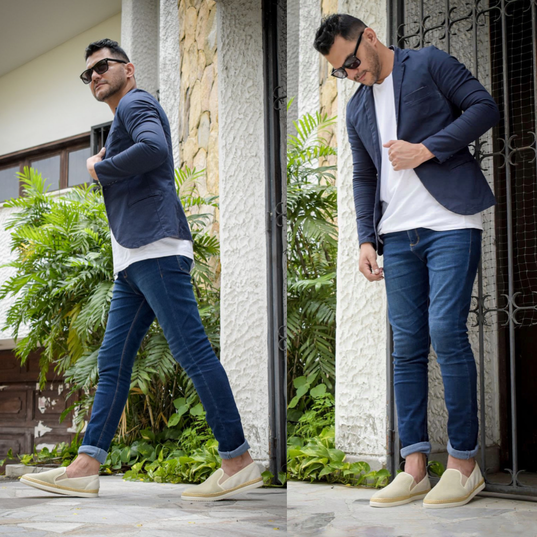 Últimas tallas-TENIS HOMBRE ESPADRILA RAYAS BEIGE