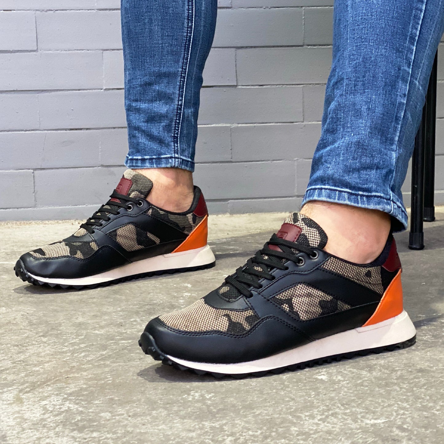 Últimas tallas-TENIS HOMBRE DUBLÍN CAMUFLADO ORANGE