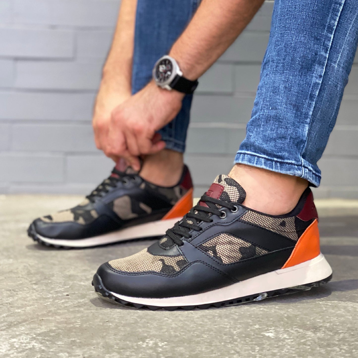 Últimas tallas-TENIS HOMBRE DUBLÍN CAMUFLADO ORANGE