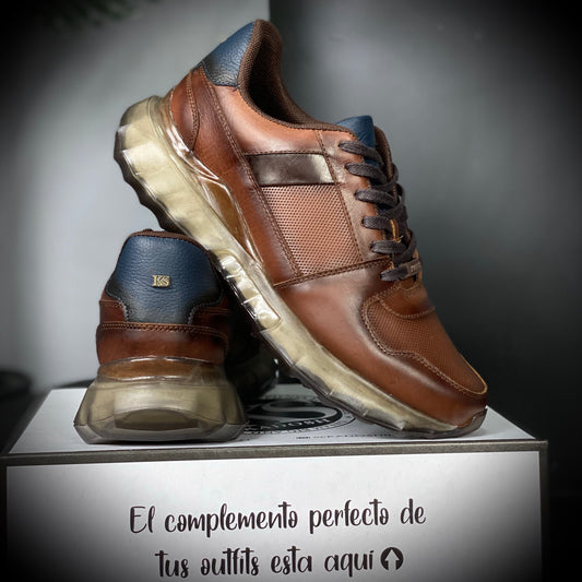 TENIS HOMBRE CUERO MOSCÚ CAFÉ