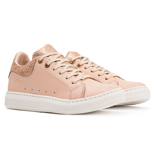 Últimas tallas-TENIS MUJER CUERO ROSA