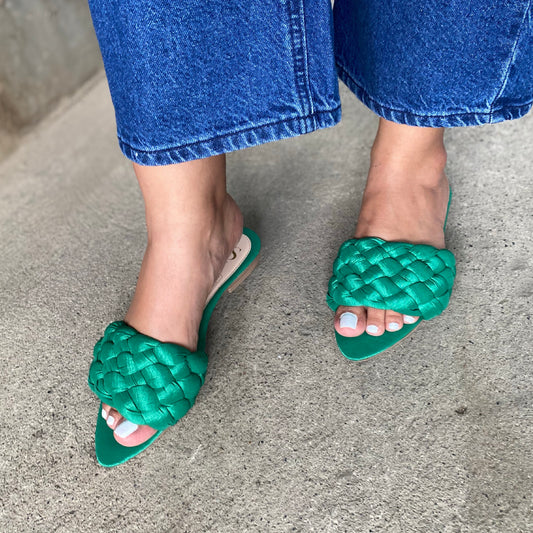 Últimas tallas - SANDALIA MUJER CHARLOTTE SEDA VERDE