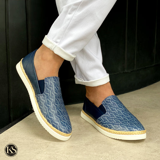 Últimas tallas - TENIS HOMBRE ESPADRILA CUERO KS AZUL