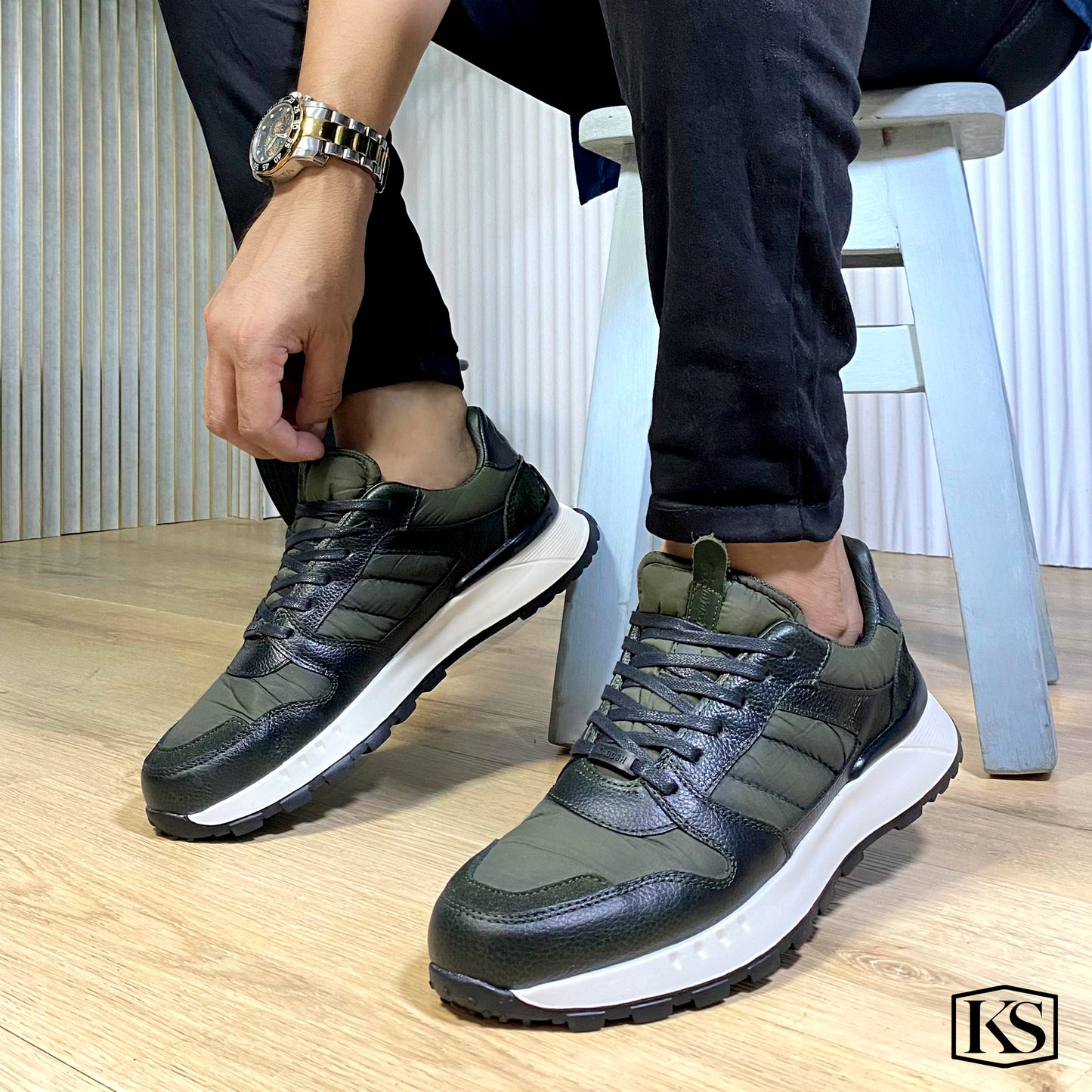 Últimas tallas - TENIS HOMBRE CUERO ATLANTA VERDE