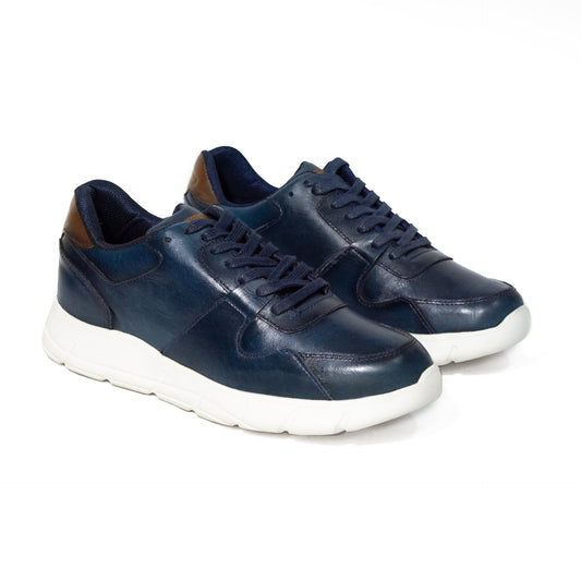 Últimas tallas - TENIS HOMBRE ATLAS AZUL/CAFÉ
