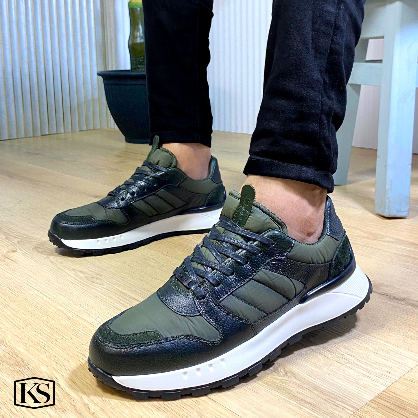 Últimas tallas - TENIS HOMBRE CUERO ATLANTA VERDE