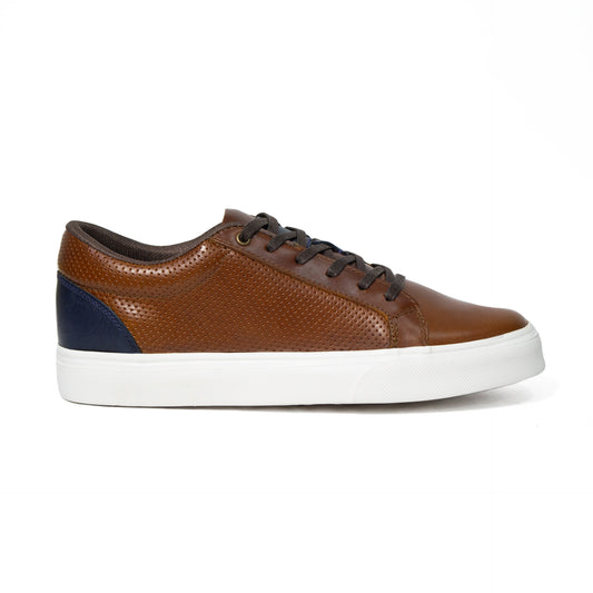 Últimas tallas - TENIS HOMBRE CUERO K80 CAFE / AZUL