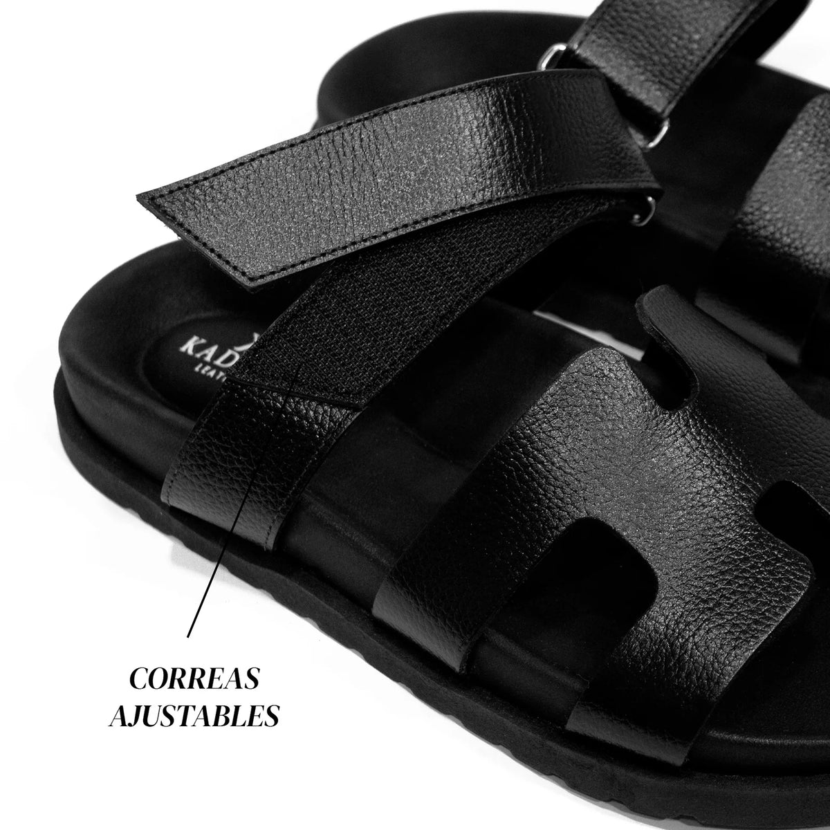 SANDALIAS HOMBRE INVICTUS CUERO NEGRO
