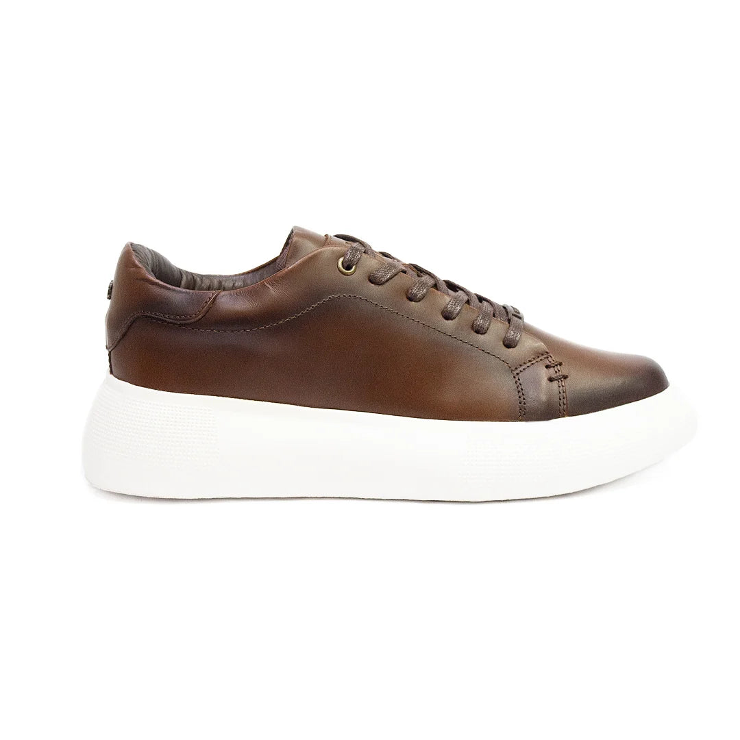 TENIS HOMBRE CUERO KONG CAFÉ