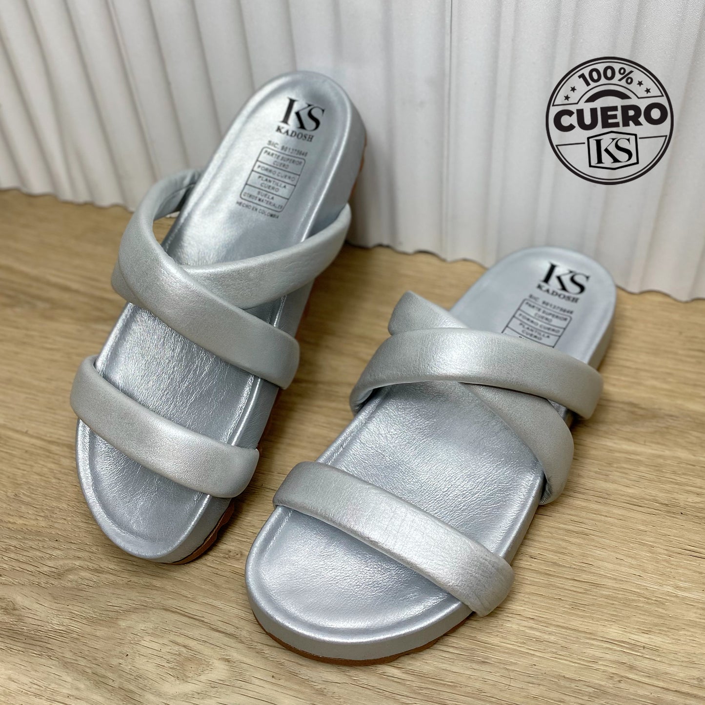 Últimas pares - LORETA PLATA 100% CUERO