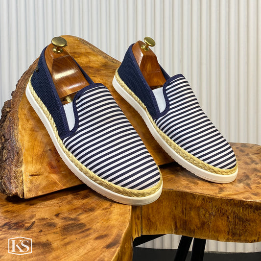 Últimas tallas - TENIS HOMBRE ESPADRILA RAYAS AZUL NEW