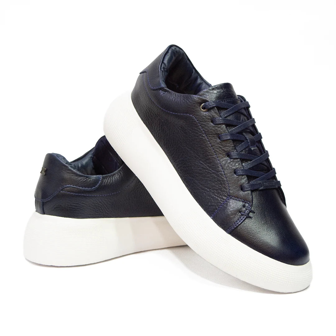 TENIS HOMBRE CUERO KONG AZUL OSC