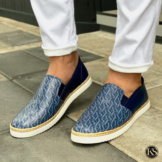 Últimas tallas - TENIS HOMBRE ESPADRILA CUERO KS AZUL