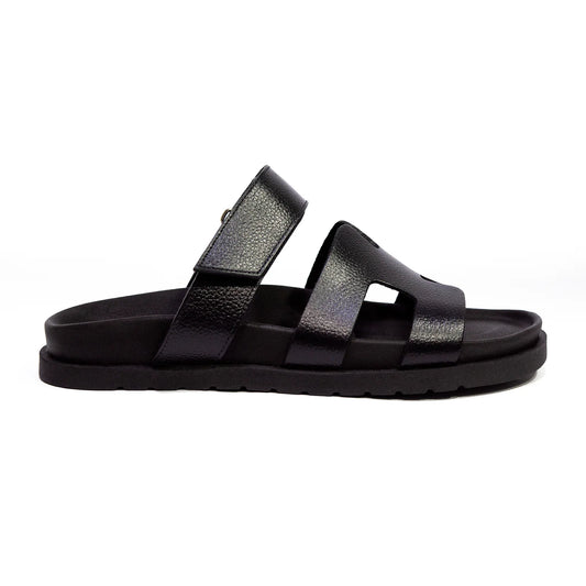 SANDALIAS HOMBRE INVICTUS CUERO NEGRO