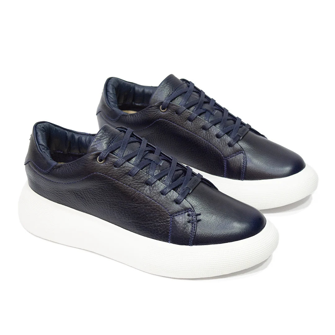 TENIS HOMBRE CUERO KONG AZUL OSC