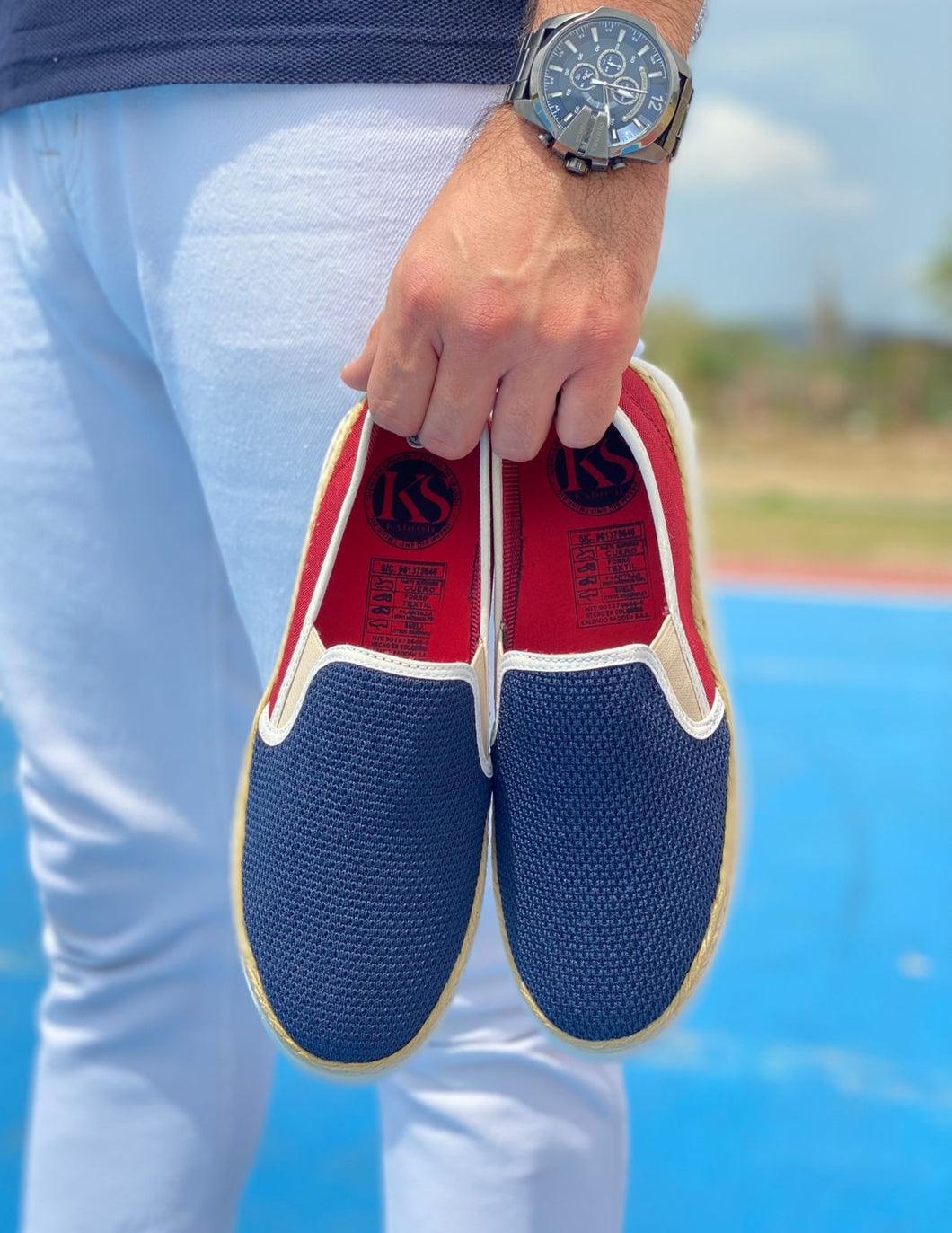 Últimas tallas-TENIS HOMBRE ESPADRILA MADRID AZUL x VINO