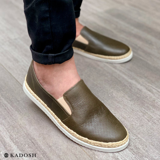 Últimas tallas - TENIS HOMBRE ESPADRILA CUERO VERDE