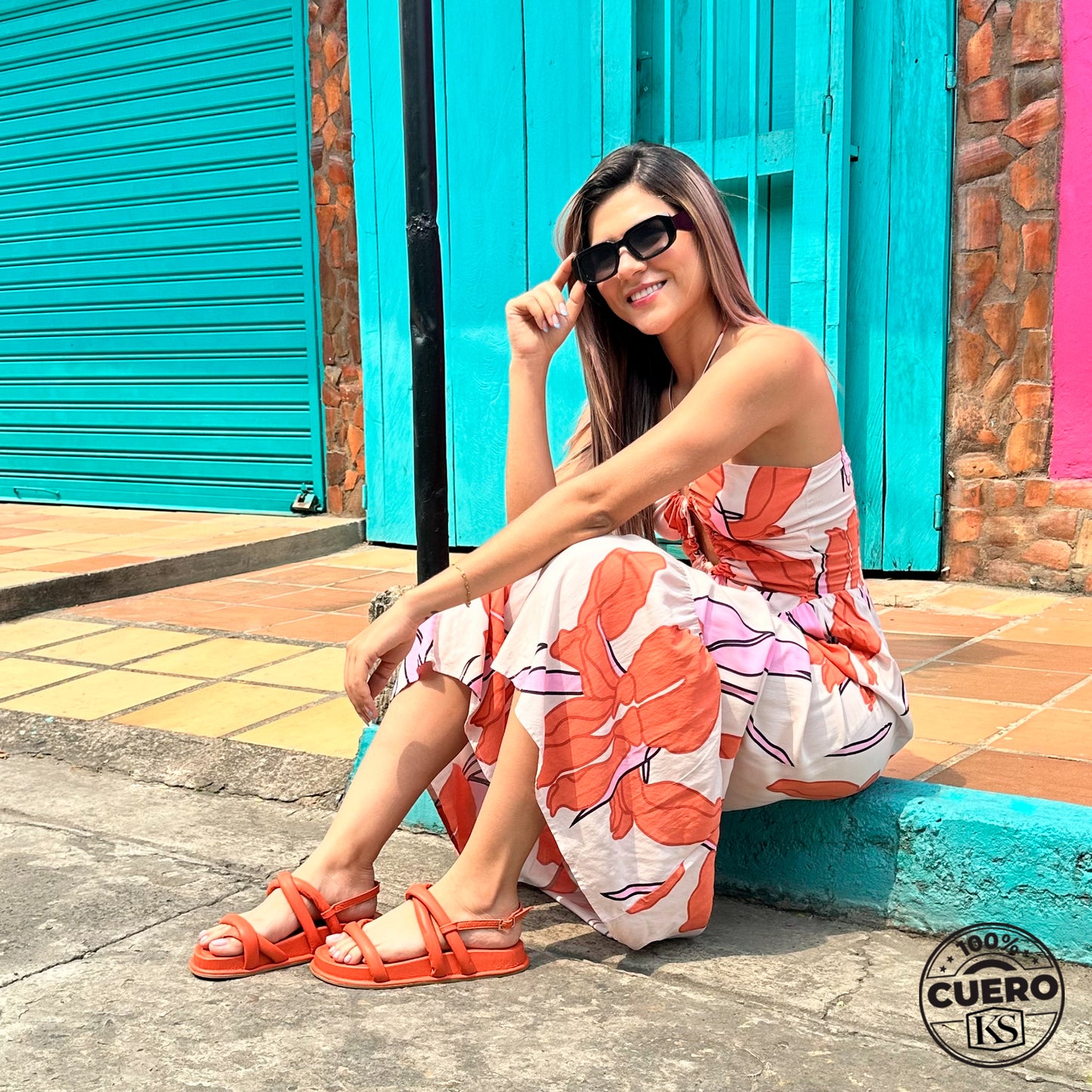 Ultimas tallas - FRANCHESCA NARANJA 100% CUERO
