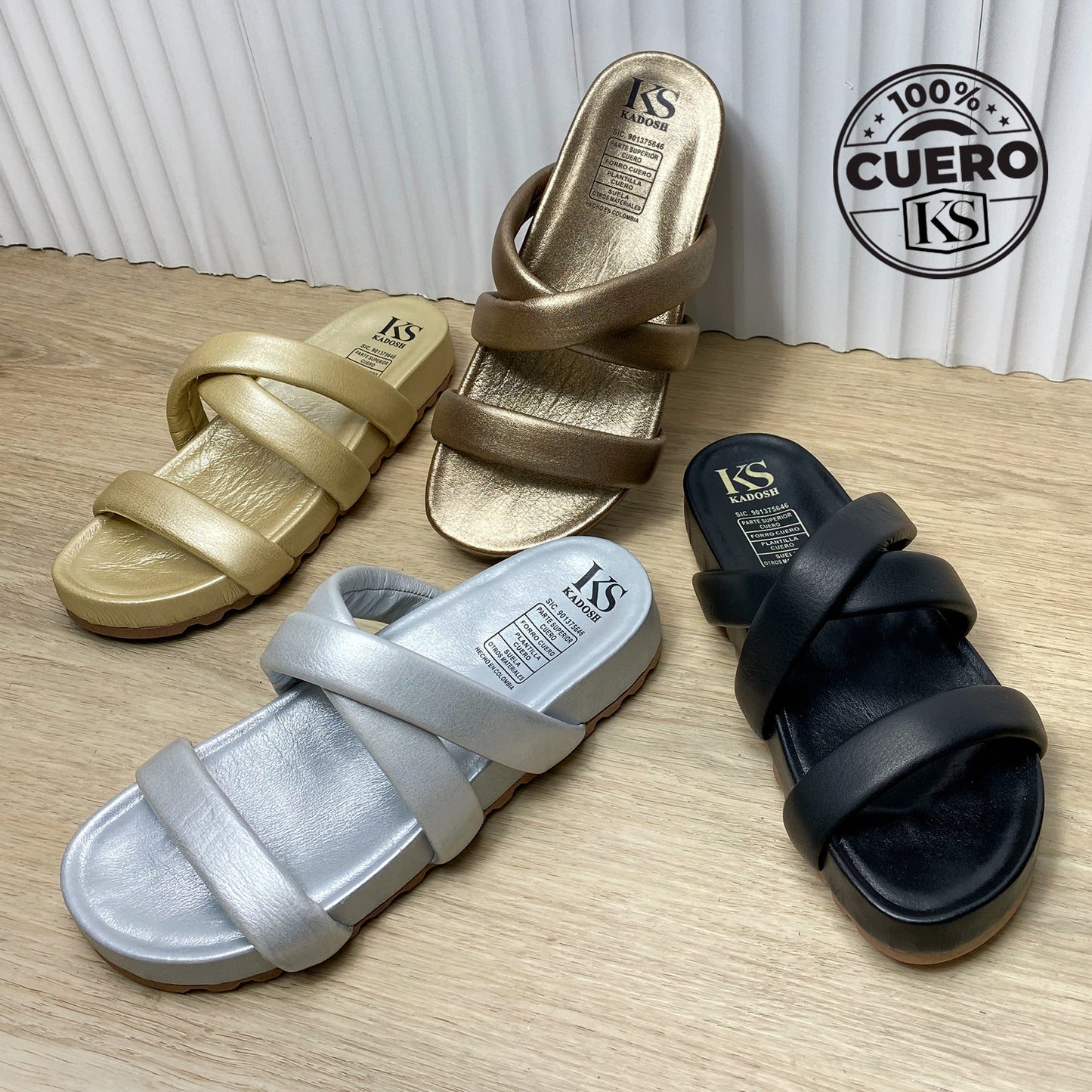 Últimas pares - LORETA PLATA 100% CUERO