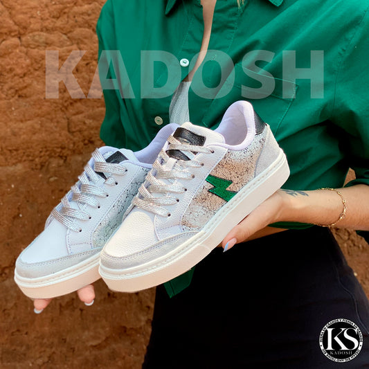 TENIS MUJER SKY CUERO VERDE
