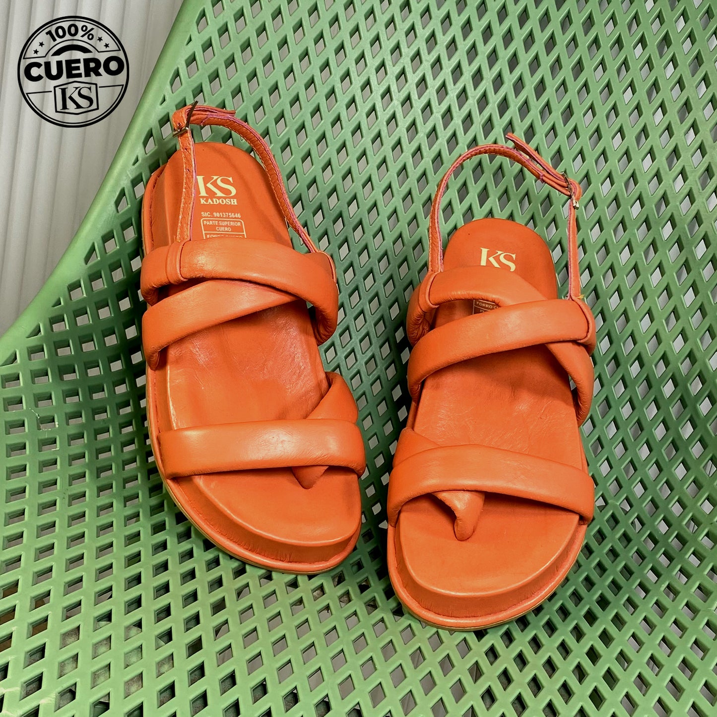 Ultimas tallas - FRANCHESCA NARANJA 100% CUERO