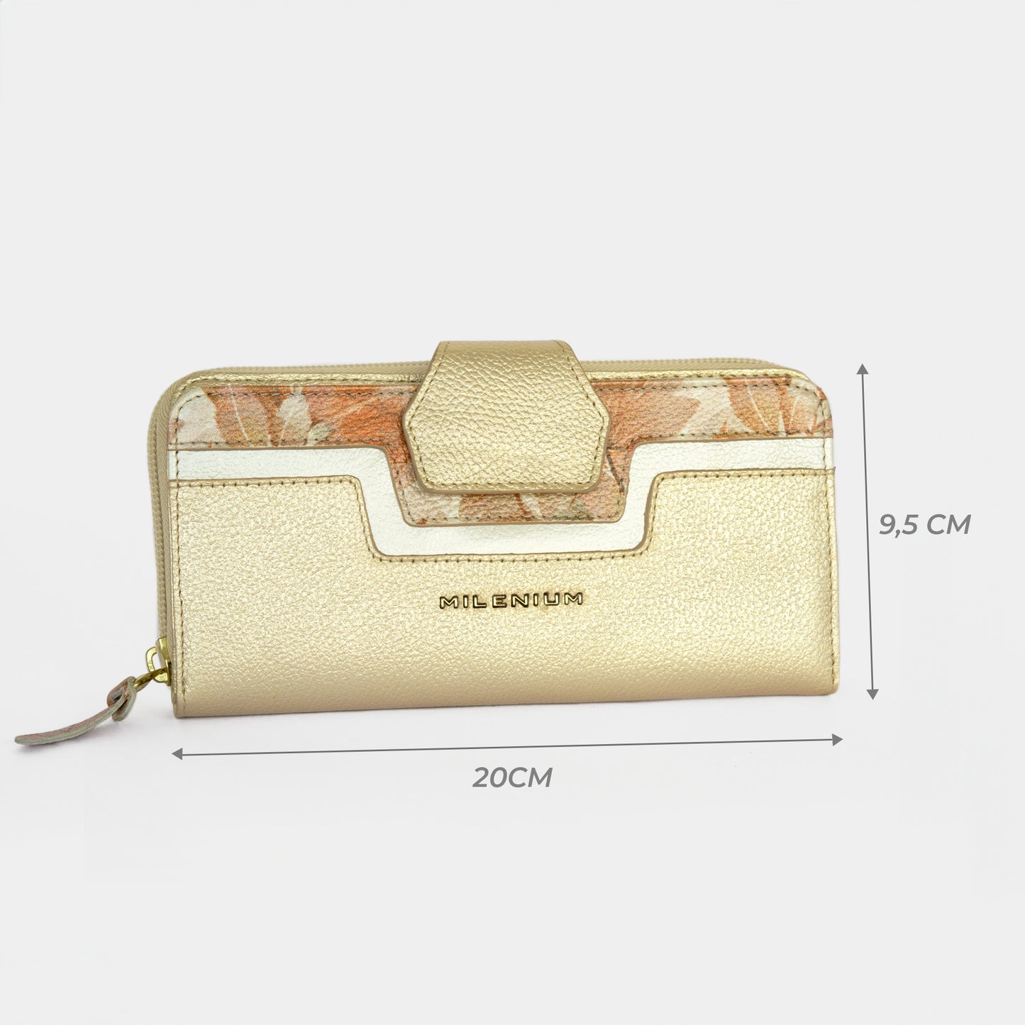 BILLETERA DAMA GRANDE CUERO DORADO 211