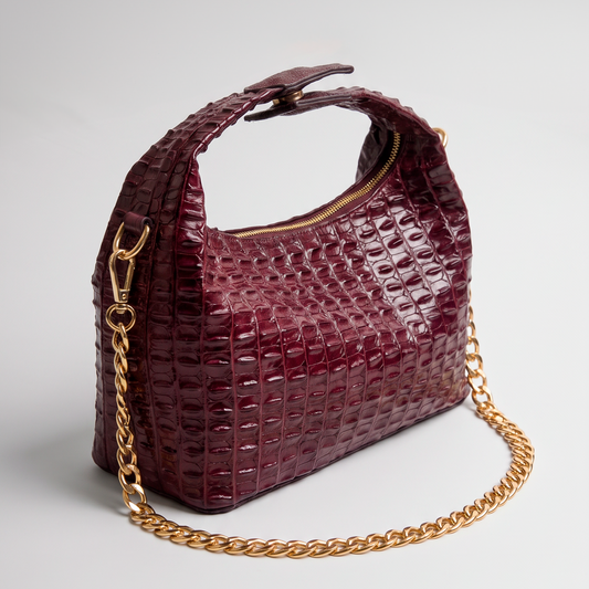 BOLSO CLEO BORGOÑA 100% CUERO