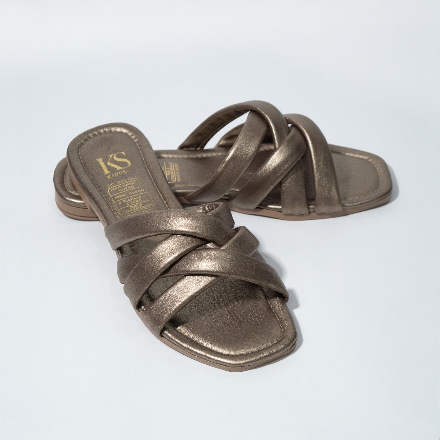 SANDALIA LETICIA 100% CUERO BRONCE