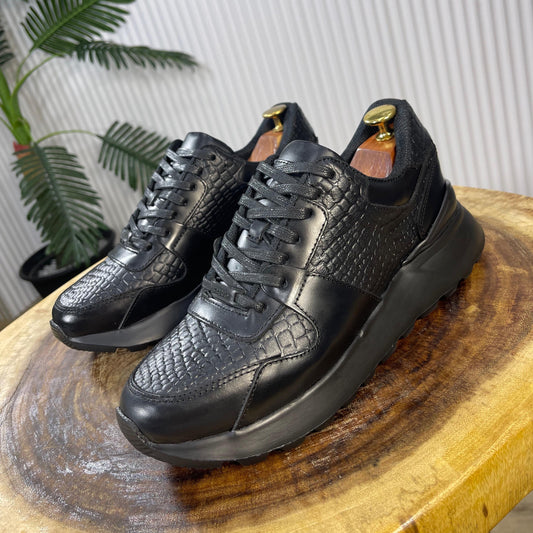 Últimas tallas - TENIS HOMBRE CUERO OPORTO NEGRO