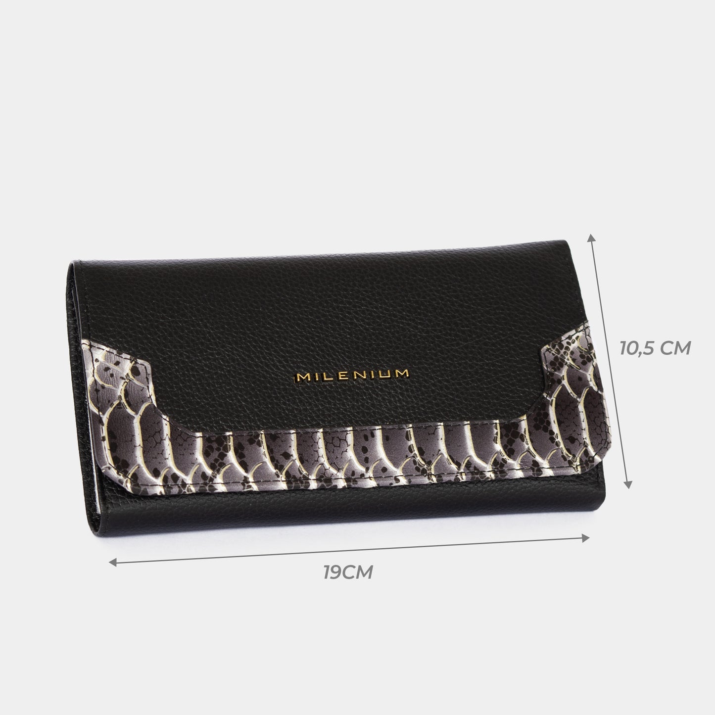 BILLETERA DAMA GRANDE CUERO NEGRO 210