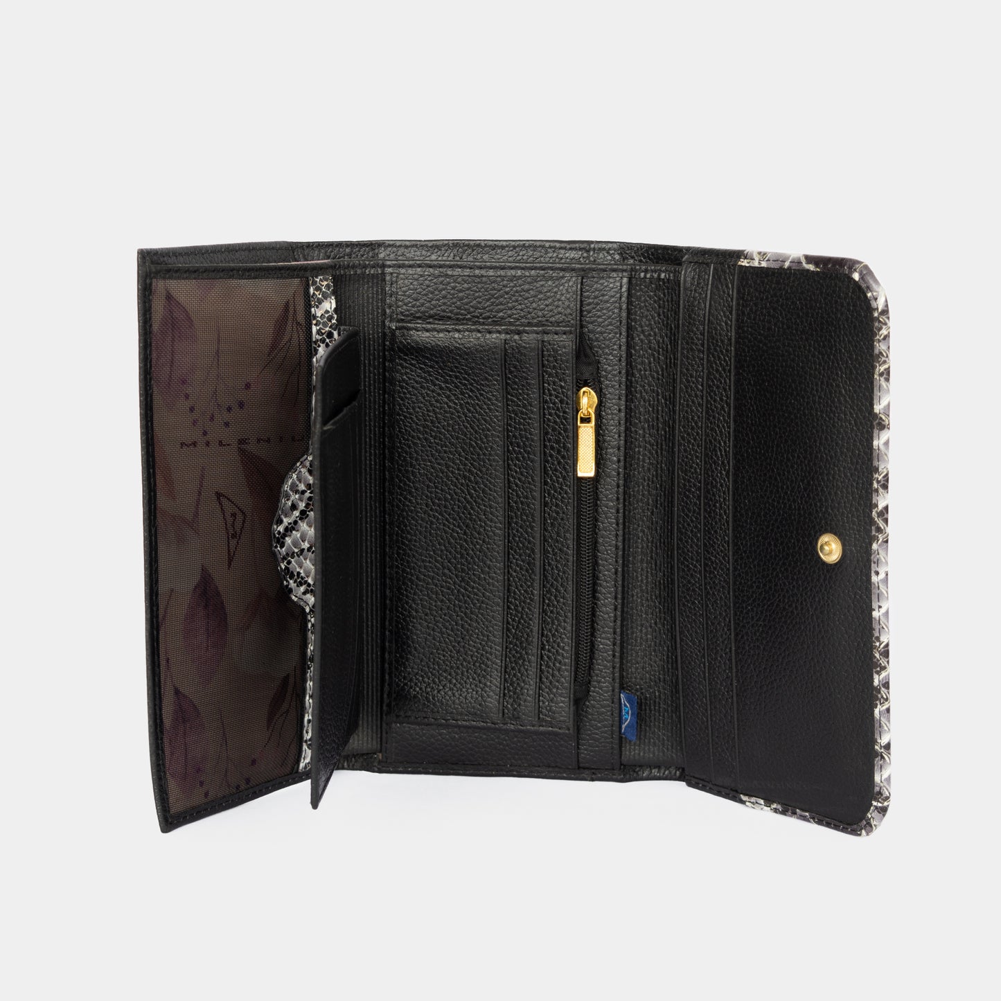 BILLETERA DAMA GRANDE CUERO NEGRO 210
