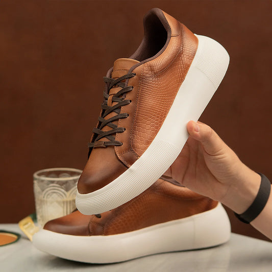 TENIS HOMBRE CUERO CABERNET MIEL