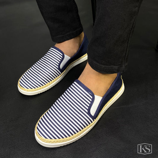 Últimas tallas - TENIS HOMBRE ESPADRILA RAYAS AZUL NEW