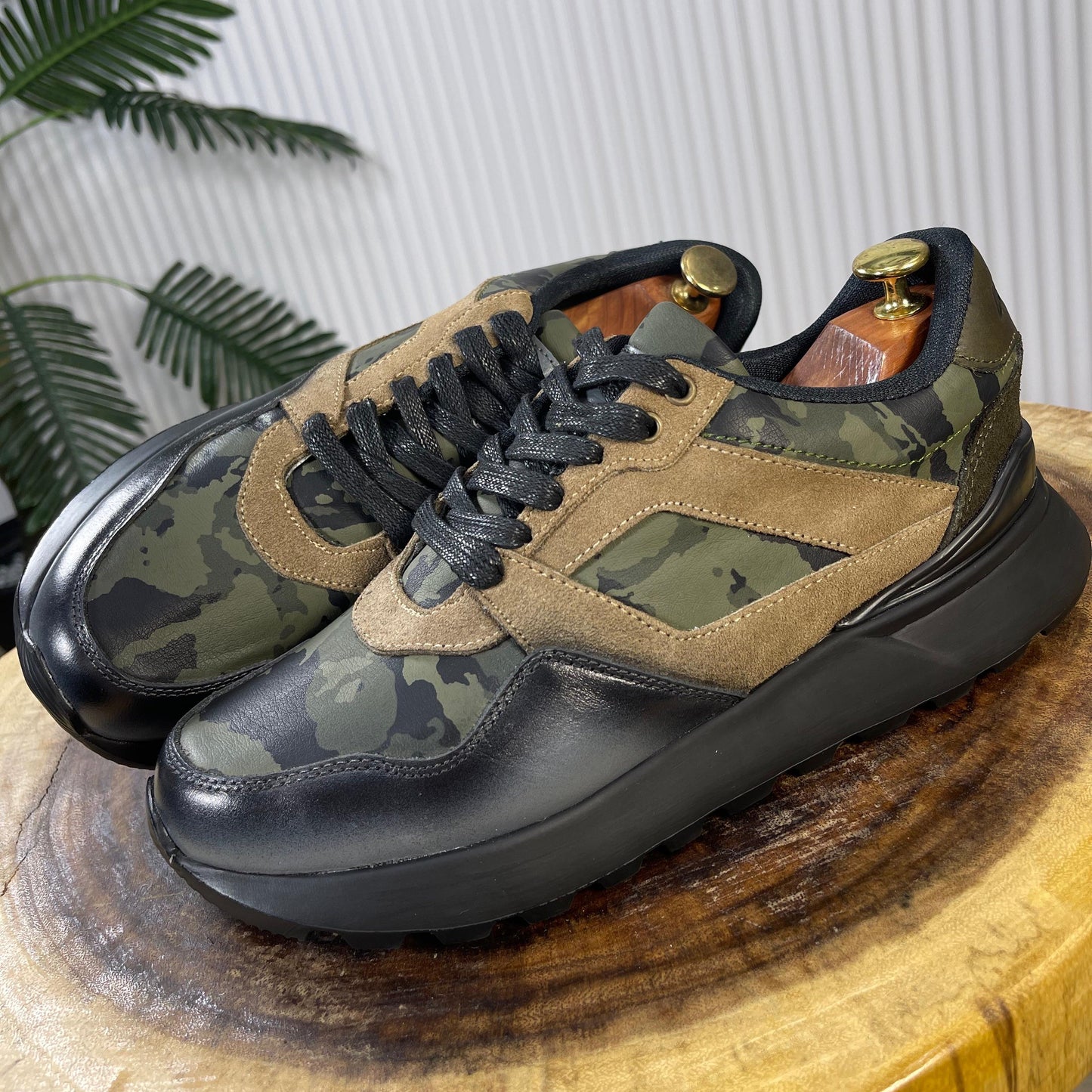 Últimas tallas- TENIS HOMBRE CUERO BOSTON CUERO MILITAR