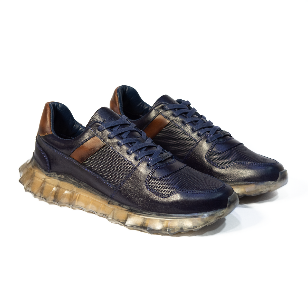 TENIS HOMBRE CUERO MOSCÚ AZUL