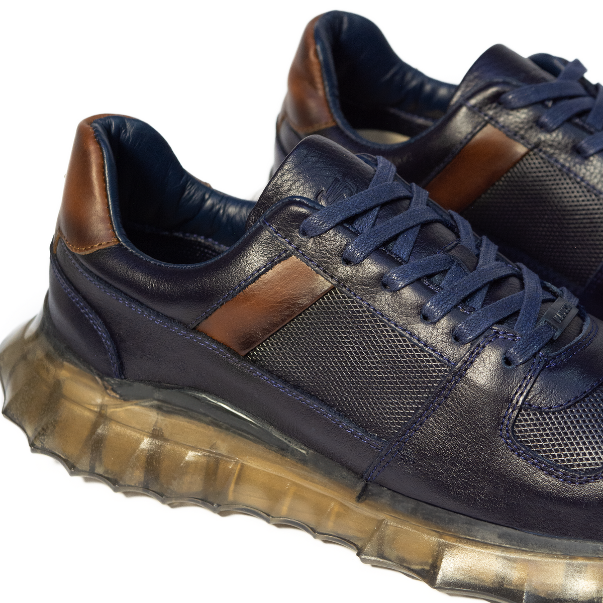 TENIS HOMBRE CUERO MOSCÚ AZUL